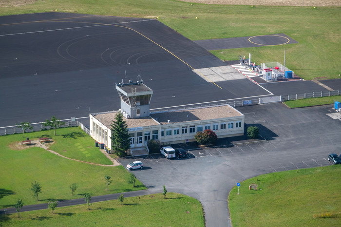 Vue aérienne de l'aérodrome