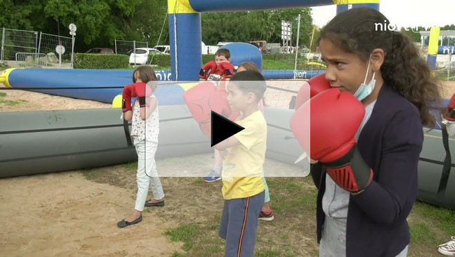 Initiation boxe à Niort Plage sur le site de Pré-Leroy