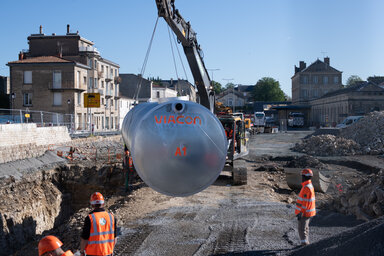 Installation d'un récupérateur d'eau à la gare de Niort